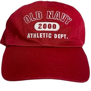 Old Navy Red Adjustable Athletic Department Baseball Cap